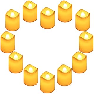 Teynewer LED Tea Light Candles, 12 Pack Realistic Battery Operated Flameless Candles, Electric Fake Candle in Warm White for Wedding, Birthday, Festivals, Halloween, Home, Party, Decoration