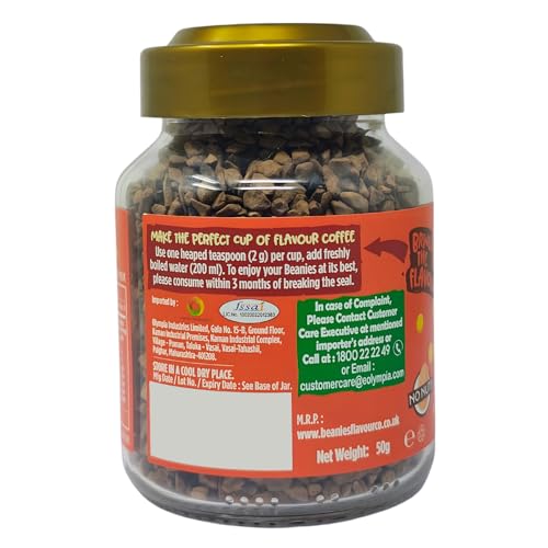 Image of Beanies Creamy Caramel Flavoured Instant Coffee | 50g | Freeze Dried Coffee with Smooth Caramel