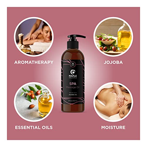 Calming Massage Oil For Massage Therapy - Home Spa Full Body Massage Oil For Sore Muscles For Pro Or Home Use With Moisturizing Sweet Almond Oil And Lavender Essential Oil - Non Greasy Or Staining #TOP4