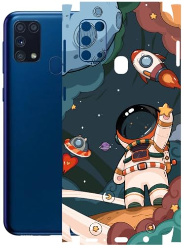 Image of AtOdds - Full Body Back Screen Guard Protector Film - Lamination Wrap Skin Sticker Compatible with Samsung Galaxy M31 | Scratchproof Matte Finish (Space)