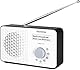TechniSat Viola 200 - tragbares DAB+/UKW-Radio (mit LCD-Display, Teleskopantenne, Favoritenspeicher, Kopfhöreranschluss, Netz- & Batteriebetrieb, Mono-Lautsprecher, RDS, PLL) Weiß/Schwarz