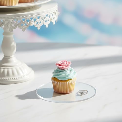 Image of 50 Pieces 1 /8 inch Clear Circle Acrylic Sheet, 1.5 Inch Diameter Plexiglass Sheet, Round for Cake Discs, Plexiglass Table Top, Acrylic Backdrops and DIY Display Projects Craft