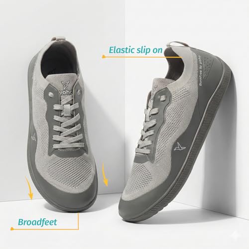 Image of YOHO Barefoot Shoes: Bornfree - Toe Yoga Unisex Series | Wide Toe Box & Zero-Drop Flexible Sole for Natural Movement | Training, Gym, Walking & Running Footwear for Men and Women
