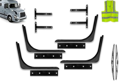KOZAK Low Wind Cab Fairing Support Brackets 82728020 (Plastic) SET of 4 compatible with Volvo VNL PLUS Logo, 2x22 inch Windshield Wipers and KOZAK Vest