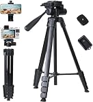 Camera Tripod for Canon Nikon Sony, LINKCOOL 67 Inch Lightweight DSLR Tripod Camera Stand with Detachable 3 Way Pan Head, Remote & Universal Phone Mount