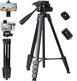 Camera Tripod for Canon Nikon Sony, LINKCOOL 67 Inch Lightweight DSLR Tripod Camera Stand with Detachable 3 Way Pan Head, Remote & Universal Phone Mount