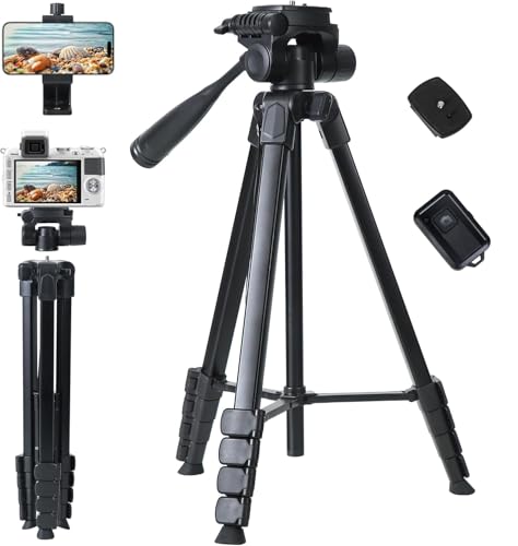 Camera Tripod for Canon Nikon Sony, LINKCOOL 67 Inch Lightweight DSLR Tripod Camera Stand with Detachable 3 Way Pan Head, Remote & Universal Phone Mount