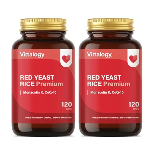 VITTALOGY Levadura de Arroz Rojo 240 Cápsulas con Coenzima Q10 | Red Yeast Rice con Monacolina K | Complemento Alimenticio Adultos