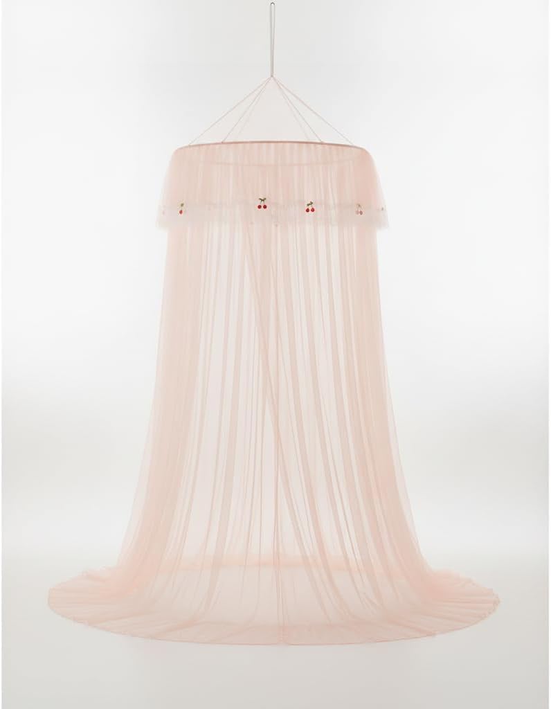 Canopy Tent with Dense Mesh Polyester Dome Design Foldable Portable for Apartment Bedrooms Studio Flats Suitable for Sleep Protection Home Decoration, Pink, 1.5 * 2m Bed
