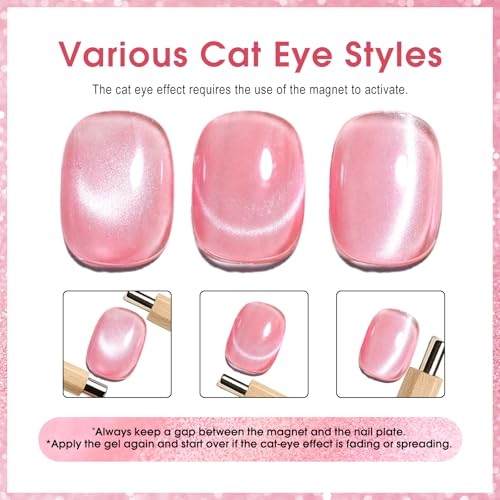 CANNI Vernis à Ongles Gel Semi Permanent Pailleté Cat Eyes Magnétique Galaxie Rose violet gris scintillante 8 Couleur Glitter Gel Nail Polish Soak off Manucure – vue 4