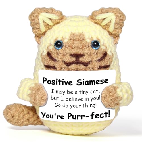 AICase Siamese Cat Gifts Positive Crochet Animals, Emotional Support Nuggets