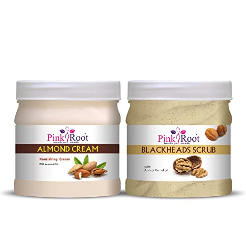 Image of Pink Root Almond Cream 500gm with Blackheads Scrub 500gm