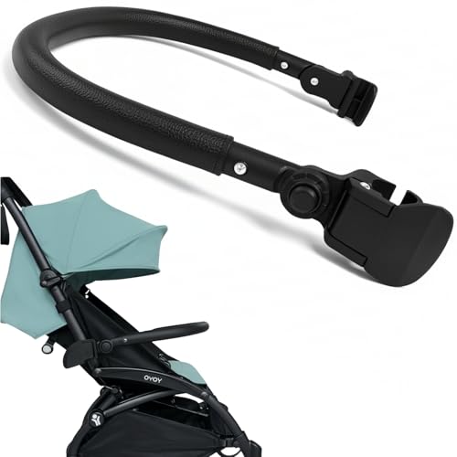 Lusinus Baby Stroller Bumper Bar – Compatible with YOYO – Foldable Without Removing – PU Leather Handle, Armrest & Crossbar