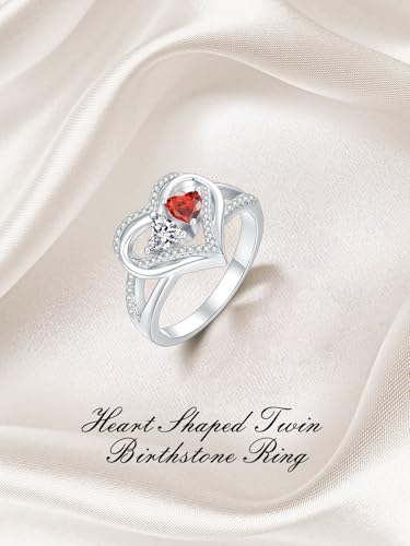 Birthstone Rings Heart Rings Engagement Wedding Promise Ring Anniversary Christmas Valentine Mothers Day Birthday Gifts for Women Wife Her Girlfriend3