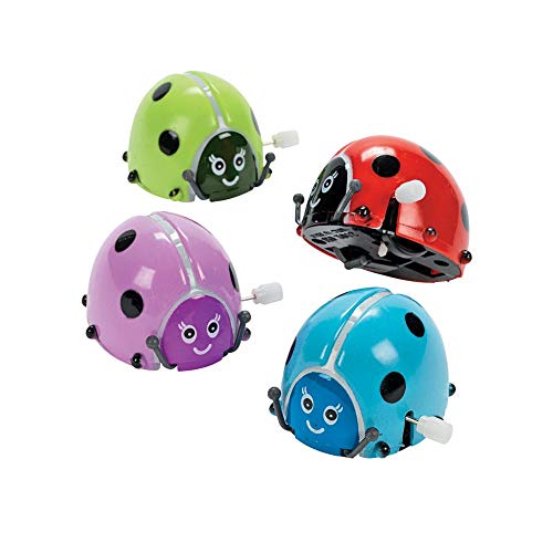 Fun Express - Flipping Wind-Up Lady Bugs - Toys - Character Toys - Wind Ups & Paratroopers - 12 Pieces