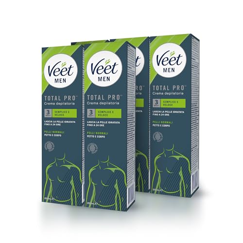 Veet Men, Crema Depilatoria Uomo, Per Petto Gambe e Braccia,