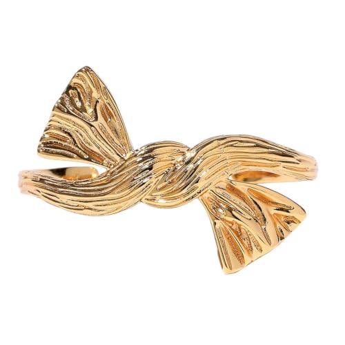 Bague en nœud dorée pour femmes de qualité supérieure et étanche