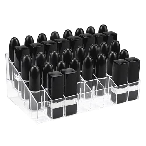 Image of Hedume 2 Pack Lipstick & Makeup Organizer, 40 Slot Acrylic Cosmetic Display Case for Lipstick, Brushes, Bottles