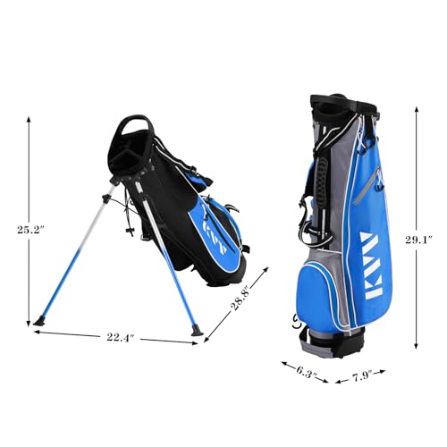 KVV Junior Golf Stand Bag, Lightweight Golf Stand Bag for Children Kids Ages 10-12(Blue) by KVV - Image 3