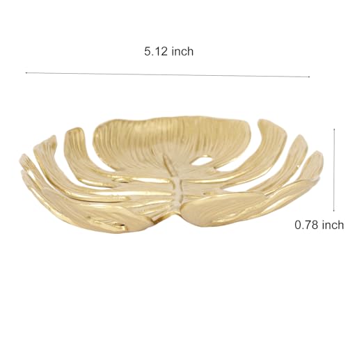 Jewelry Dish, Small Trinket Dish, Decorative Metal Vintage Vanity Tray with Leaf Shape for Ring Earring Necklace, Jewelry Organizer for Storage and Display