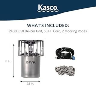 Kasco Deicer 1/2 HP Lake & Pond De-icer 120V – Single Phase with 50 Ft Electric Power Cord | Water Deicer for Ponds, Lakes & Dock Bubbler