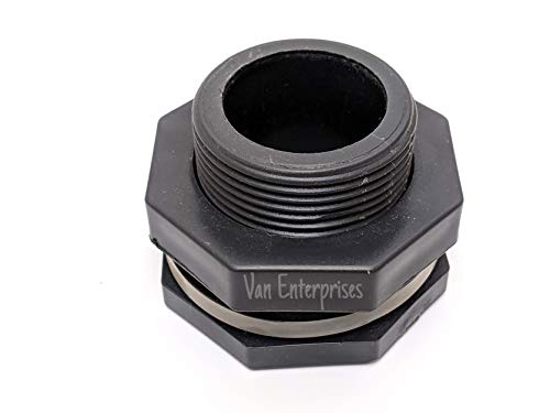 Van Enterprises 1" PRO SERIES HD Bulkhead [SOCKET ENDS] for Rain Barrels, Aquariums, Aquaponics, Water Tanks - Thumbnail 2