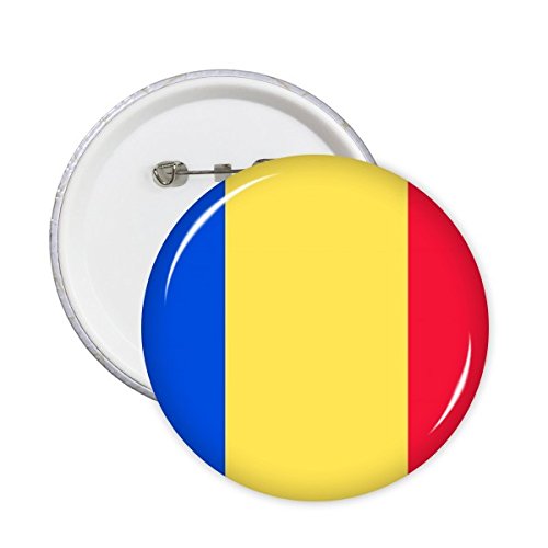 Badge drapeau Roumanie rond : pack de 5 pin's solides pour masquer l'usure d'un sac