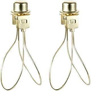 sourcingmap 2Pack Lamp Shade Light Bulb Clip Adapter with Shade Attaching Finial Top Brass