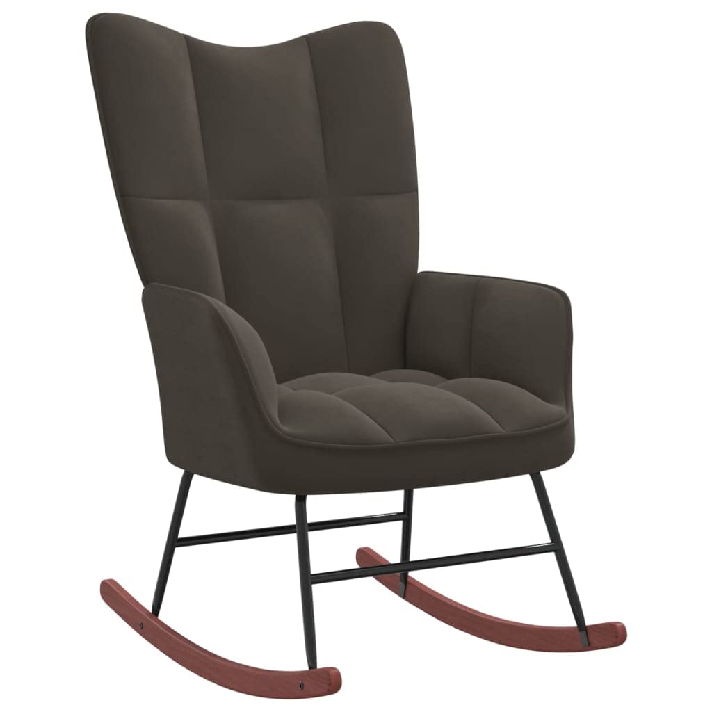 Sillón mecedora con reposapiés verde oscuro de terciopelo, mecedora de interior, sillón balancín rocking sofa apto para salón, dormitorio, balcón