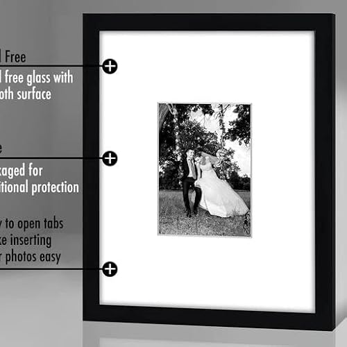 Americanflat 11X14 Picture Frame In Black - Displays 5X7 With Mat And 11X14 Without Mat - Composite Wood With Shatter Resistant Glass - Horizontal And Vertical Formats For Wall #TOP3