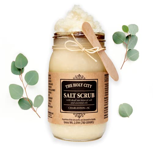 Exfoliating Body Scrub - Pure Dead Sea Salt Scrub For Hands And Body, 16 Fl Oz Hydrating Moisturizing Skin Care For Body Acne, Wrinkles (Eucalyptus) #TOP4