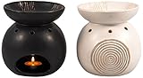 schickes Design Duftlampe Duett Relief, sort. weiß/schwarz