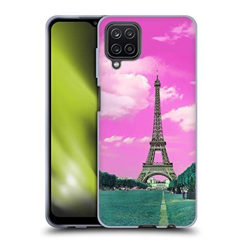 Funda silicona Samsung A12 Rosa Pasteles estilo París urbano