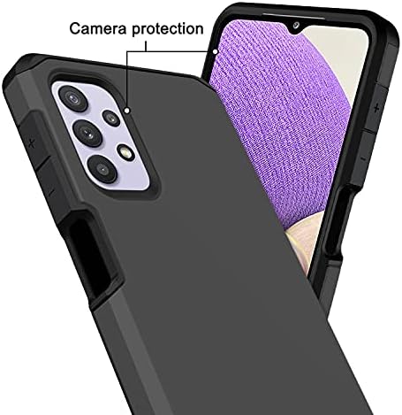 SunRemex Compatible with Galaxy A32 5G Case with 9H Tempered Glass Screen Protector,Proof Protective Rugged Bumper Cover Case for Samsung Galaxy A32 5G 2021 Phone Not Suitable for A32 4G (Gray)