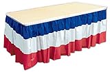 Beistle Patriotic Table Skirting, 29' x 14', Red/White/Blue