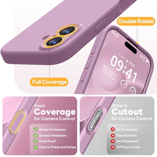 Vooii Magnetic for iPhone 17 Case, Compatible with Magsafe (Premium Liquid Silicone) (Integrated Camera Control Button) Full Body Protective Anti-Scratch Microfiber Lining 6.3", Lavender Purple by Vooii - Image 4
