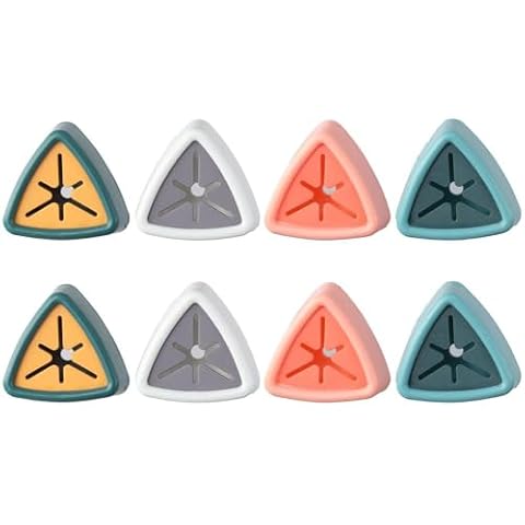 hobbyme 8 Pcs Towel Hook Holder Gripper, Non Drilling Self Adhesive and Sturdy Push Hook, Universal Hook for Kitchen and Bathroom Towels with Colored Tableware, Bathroom Hook Cover