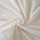 EMME Plüsch Bettwäsche Set 135x200cm Biber Flauschige Bettdecke Set für Bett Shaggy und Plüsch weiche Bettwäsche Bettbezüge und 1 Kissenbezug 80x80cm, Weiß