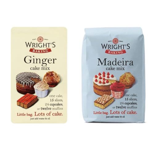 Wright's Baking Ginger & Madeira Cake Mix Selection One from Each 500g Pack Can Bake light & moist cakes, slices, muffins or cupcakes