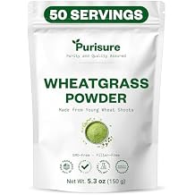 Purisure Wheatgrass Powder 150g, Nutritious Greens Powder for Immunity Support and Whole Food Supplement - Rich in Fibers, Vitamins & Minerals - Pure Food Green Superfood, Non-GMO & Gluten-Free