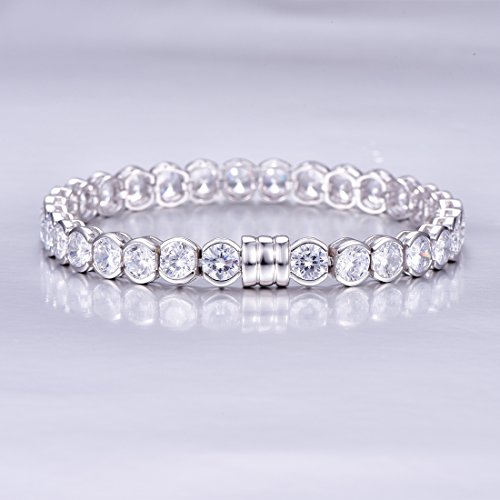Image of 925 Sterling Silver Cubic Zirconia CZ Tennis Bracelet Wedding Prom Bridal Jewelry Gift Eternity Love
