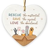 Gift Glow Animal Rescue Gifts 2025 - Indoor Christmas Decorations, Pet Ornaments for Christmas Tree, Ceramic Pet Ornament, Veterinarian Gifts for Women, Men, Friends, Car Hanging Ornament