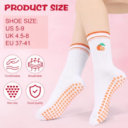 Image of Pilates Grip Yoga Socks for Women Cute Non Slip Socks | Cute Non Slip Socks, Athletic Grippy Sock, Barre Ballet Fitness Workout