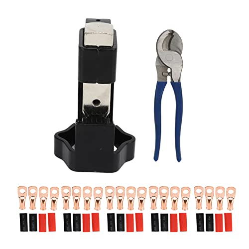Strumento di crimpatura per capocorda a martello con tagliacavi, strumento di crimpatura per capocorda della batteria, 20 connettori in rame e 20 tubi termorestringenti per terminali AWG da 8 a 4/0
