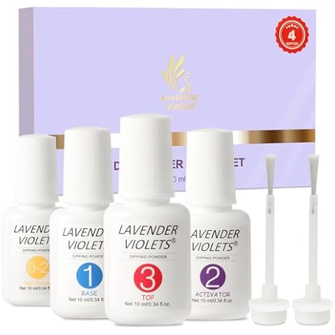 Lavender Violets Dip Powder Liquid Set, Dipping Powder Gel Includes Nail Primer, Activator, Base and Top Coat for Dip Powder Nail Kit J781 Cover
