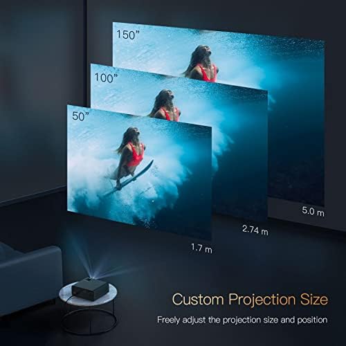 TOPTRO Projector 5G WiFi Bluetooth Projector, 9500 Lumen, Full HD Native 1080P Projector Support 4K, Projector for Home Theater Support PPT,4P/4D Keystone Correction,Zoom,300" Display