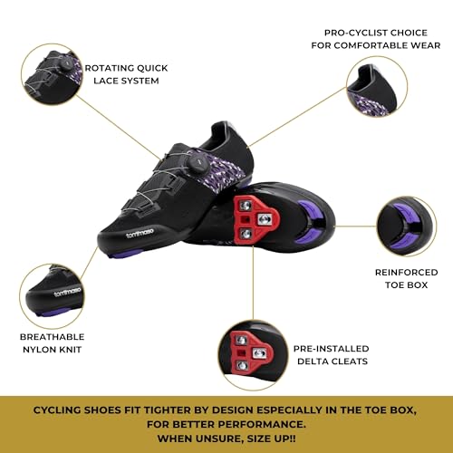 Image of Tommaso Pista Peloton Shoes for Women - Ready to Ride with Pre-Installed Delta Cleats for Indoor Bikes & Cycles - Explore Variety Cycling Shoes & Bike Accessories