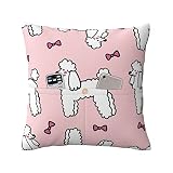 VUCEMI Poodle Printed Throw Pillow Covers Square Linen Cushion Case Farmhouse Decorative Pillowcase