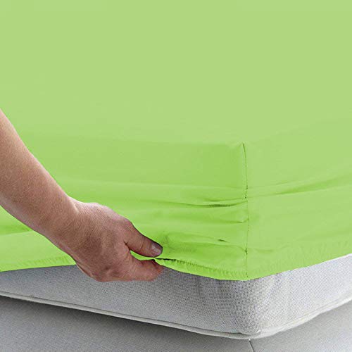 YRM Bedding's Egyptian Quality Bedsheet 100% Cotton 500-TC Extra Soft Sage Green Fitted Bedsheet 15" Drop feet to 4" to 12" Inch Mattress Queen Bed (60x78) with 2 Pillow Cases (18x28) 1