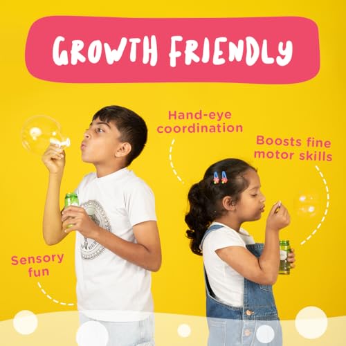 Image of dabble POP n Play | Magic Bubbles | Non-Toxic & Child Safe | Pack of 2 | Bubbles for Kids | Fancy Starry Wand | for Ages 3+